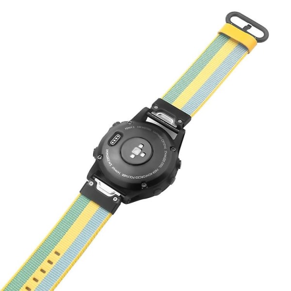 Til Garmin Fenix ​​5 Quick Release Nylon urrem Pollen Yellow