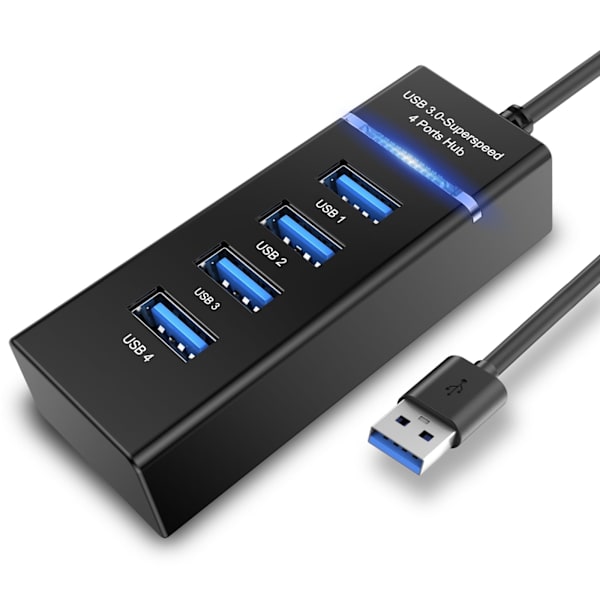 4 Port USB 3.0 Extender Hub 3.0 til Desktop Laptop Computer adapter
