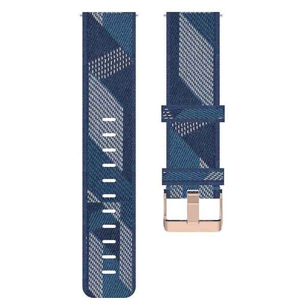 För Garmin Forerunner 245 20mm Nylon Woven Watch Band Blue