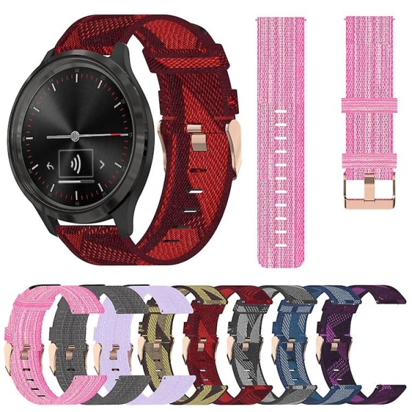 Garmin Vivomove 3 20 mm: nylon watch ranneke Pink