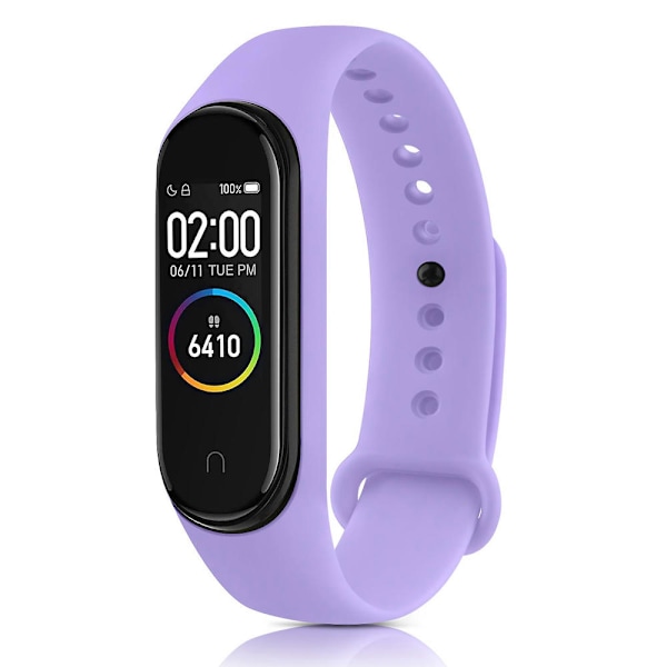 Egnet for silikonklokke for Xiaomi 6 Mi 5 Tpu klokkestropp M5 armbånd Xiaomi 4 3 Sport håndledd Mi 6 Smartwatch tilbehør klokke purple For Mi  3