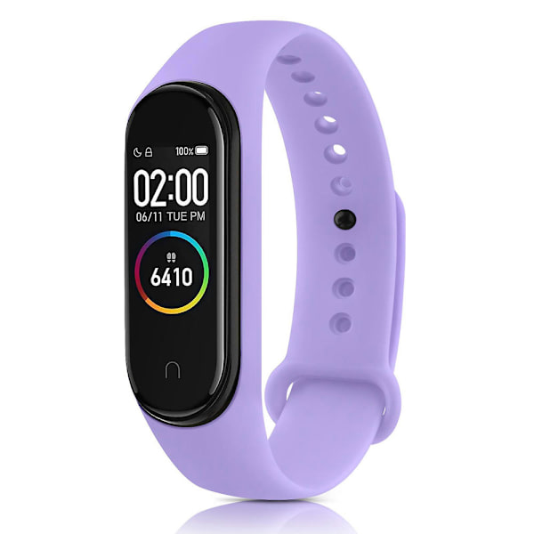 Egnet for silikonklokke for Xiaomi 6 Mi 5 Tpu klokkestropp M5 armbånd Xiaomi 4 3 Sport håndledd Mi 6 Smartwatch tilbehør klokke purple For Mi  4