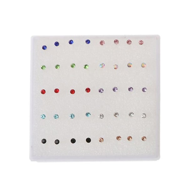 Novelty Stud örhängen 20 par hypoallergena örhängen Nose Lip Ear Sticks Present Colorful 2mm