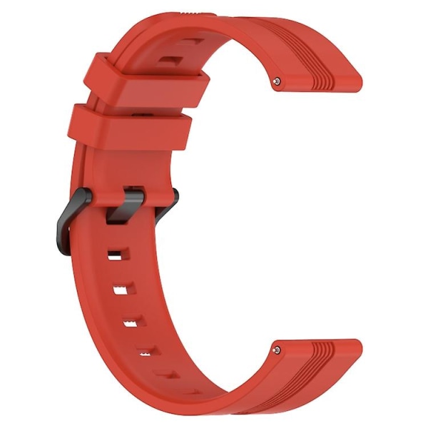 För Garmin Forerunner Sq2 Music 20mm konkav randig Slicone Watch Band Red