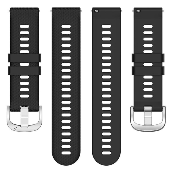 Til Garmin Forerunner255s 18mm Cross Textured Silicone Watch Band Black