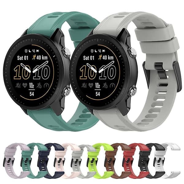 For Garmin Fenix ​​5 22 mm ensfarget silikonklokkerem Black