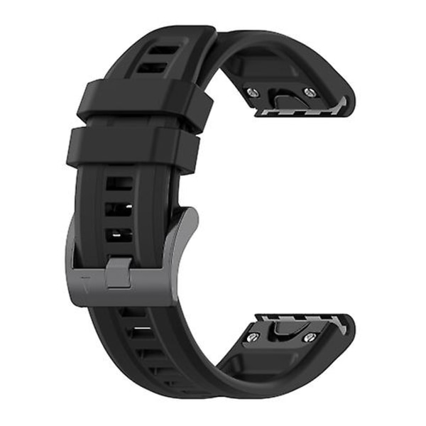 För Garmin Descent G1 22mm Silikon Solid Color Watch Band Black