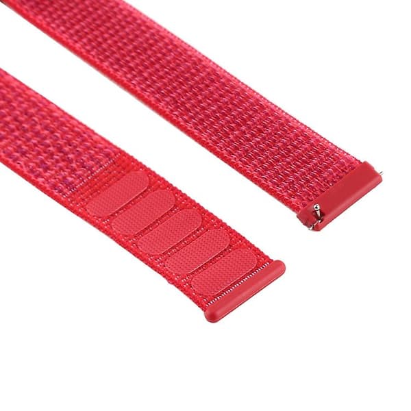 For Fitbit Versa / Versa 2 Nylon klokkerem med krok og løkkefeste Red