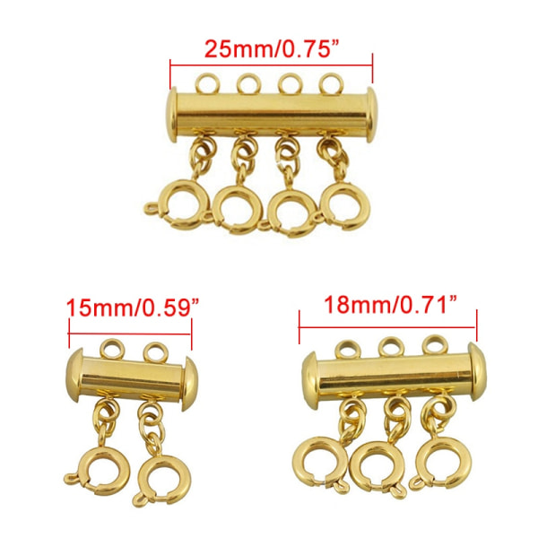 Fjærspenne i rustfritt stål Hummerspenner Koblinger Gliderørlås Avstandslås Multistrenger Magnetisk silver 3 layer