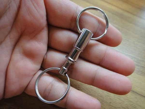 3 Pack Quick Release Aftagelige Pull Apart Nøgleringe Nøgleringe, dobbelt Spring Split Snap Seperat