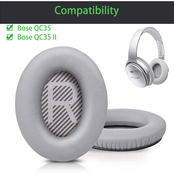Øreputer Erstatning av puter for Bose Quietcomfort 35 / Qc35 Ii Gray