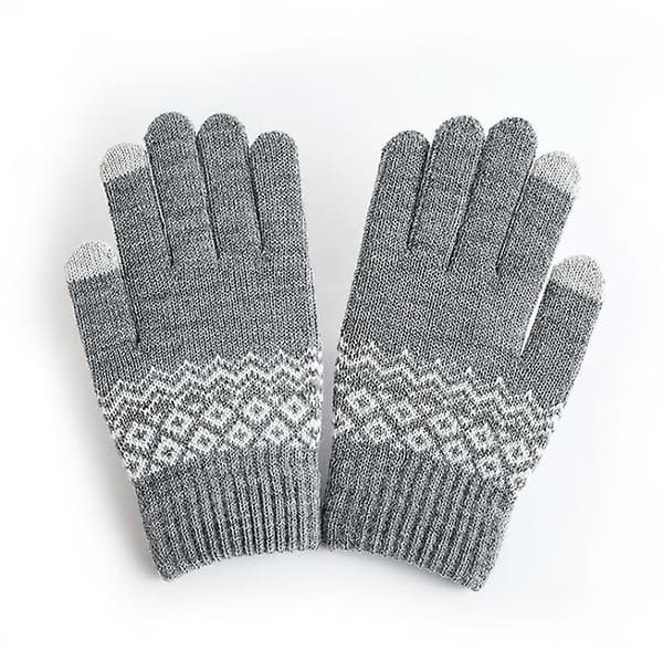 Vinter Varme Strikkede Handsker Tykke Touchscreen Handsker Luffer Udendørs White