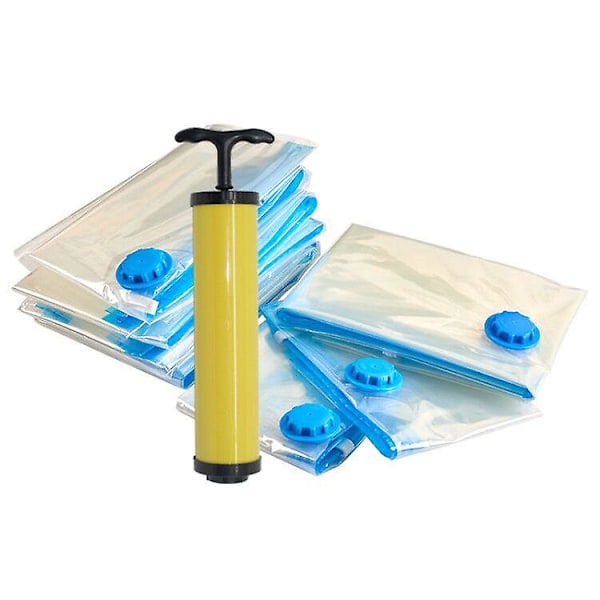 5 st dammsugarpåsar vakuumförvaringspåsar platsbesparande förseglingspåsar för kläder filtar täcken med handpump 40*50cm