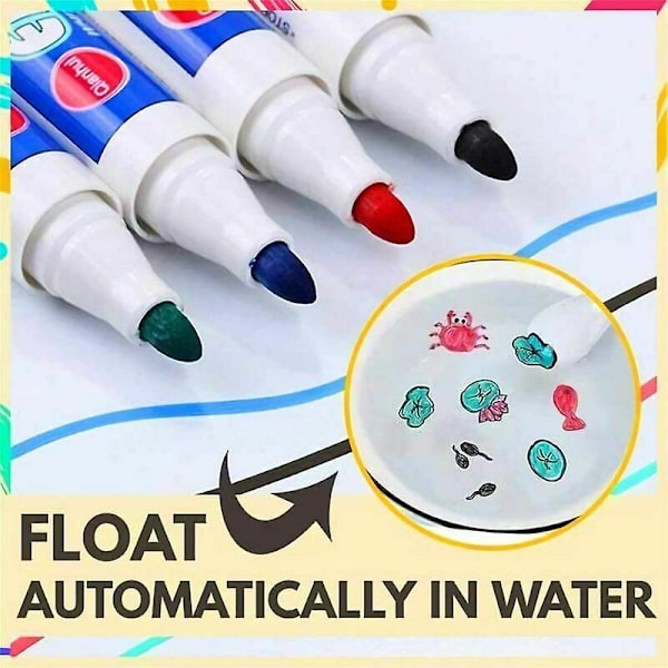 4/8/12 stk. Magisk vandmaleripen Magic Doodle tegnepenne til børn gaver 12pcs Floating Pens