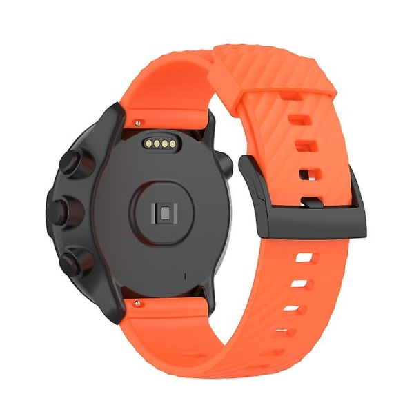 For Suunto 7 24 mm ensfarget silikonklokkerem Orange