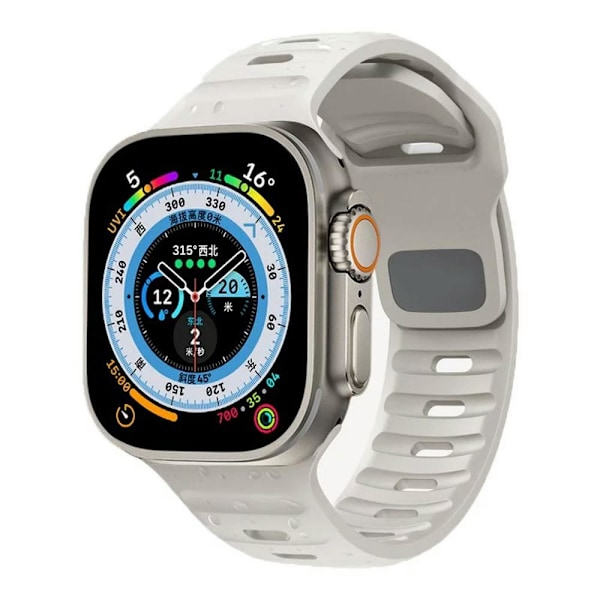 Silikon Sportband för Apple Watch Band Ultra 49mm 45mm 44mm 40mm 41mm 38mm 42mm, Justerbara Elastiska Vattentäta Armband Ersättning