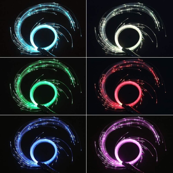 Led fiberoptisk pisk danserom pisk super lyst lys 36 fargeeffekt 360 dreibar piksel Rave pisk leketøy