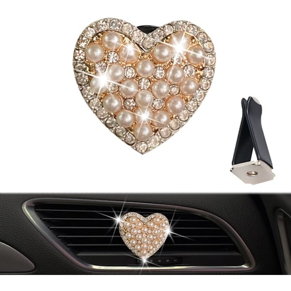 Bling Bilskiveventilklips. Perlediamant Hjerteformet Bil