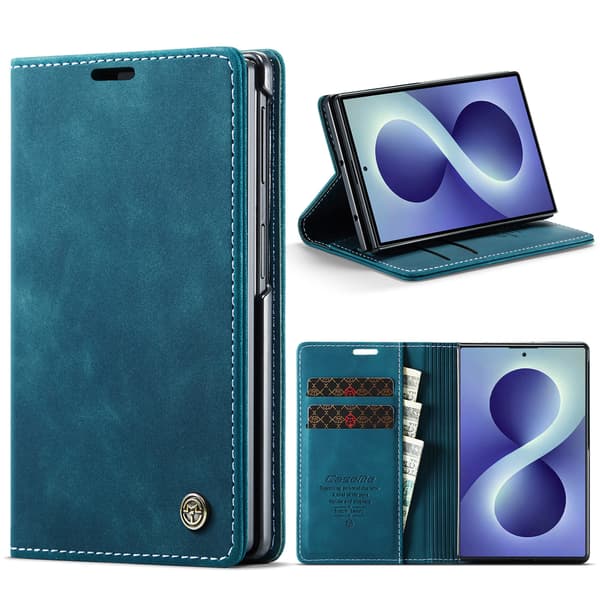 Kotelo Samsung Galaxy Z Fold8:lle, kääntönahka korttipaikalla Blue