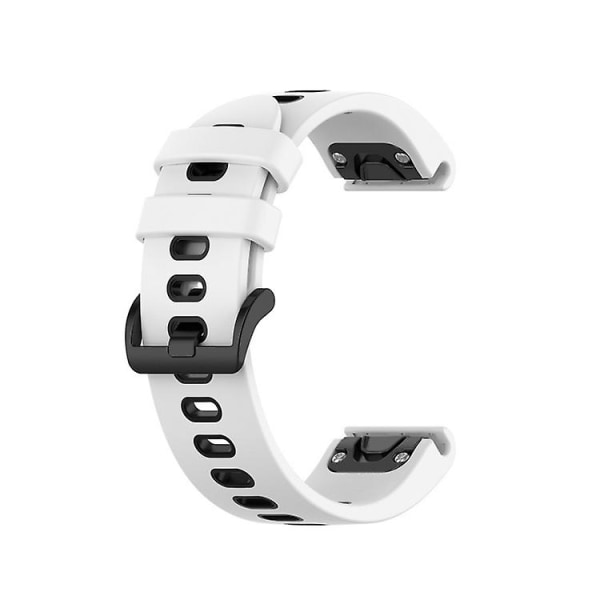 För Garmin Fenix ​​6s Pro 22mm Silicone Sports Watch White-Black