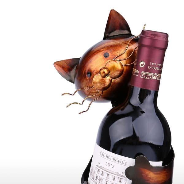 Cat Vinflaskhållare dekorativt ställ