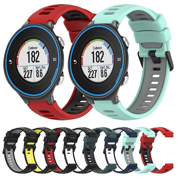 For Garmin Forerunner 620 Tofarget silikonklokkerem Black-Grey