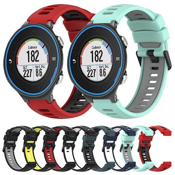 Til Garmin Forerunner 620 To-farvet silikone urrem Black-Red