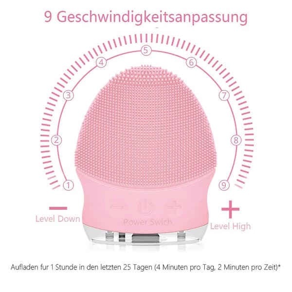 Silikon ansiktsrenser elektrisk ansiktsrenser ansiktsbørste Pink