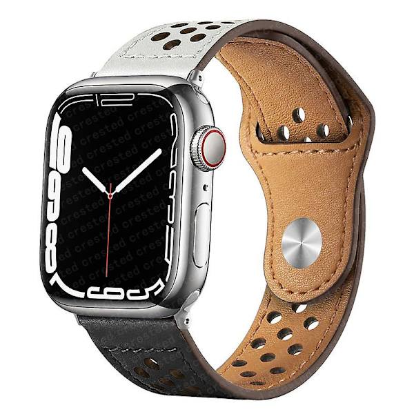 Nahkahihna Apple Watch Ranneke 49mm 44mm 40mm 45mm 41mm 42mm 38mm Correa Rannekoru Iwatch Series 3 4 5 6 Se 7 8 Ultra Strap black anquite 38mm 40mm 41mm