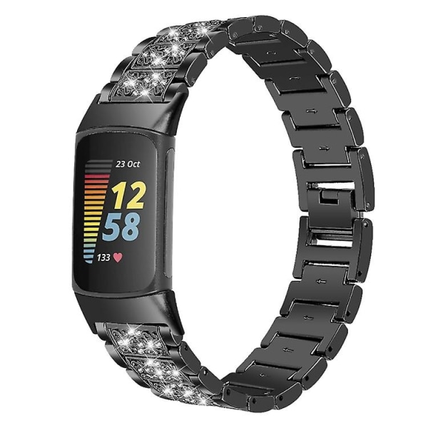 Fitbit Charge 5 Diamond Stainless Steel watch Black