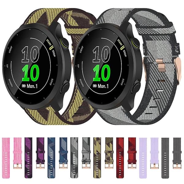 For Garmin Forerunner 158 20 mm nylonvevd klokkerem Yellow