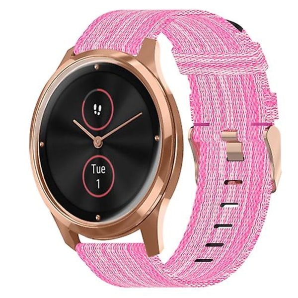 Til Garminmove Luxe 20 mm nylonvævet urrem Pink