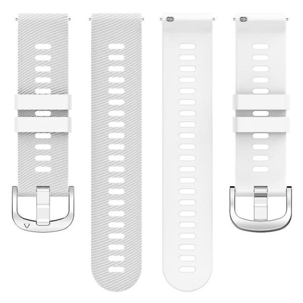 For Garmin Forerunner255s 18mm Cross Textured Silicone Watch Band White