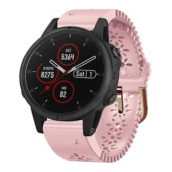 Til Garmin Fenix ​​5s Plus 20mm dame silikone urbånd med blonder Pink