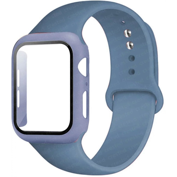 Etui + Rem til Apple Watch Band 44mm 40mm 38mm 42mm Silikone Armbånd med PC Skærmbeskytter Cover iWatch 3 4 5 6 SE