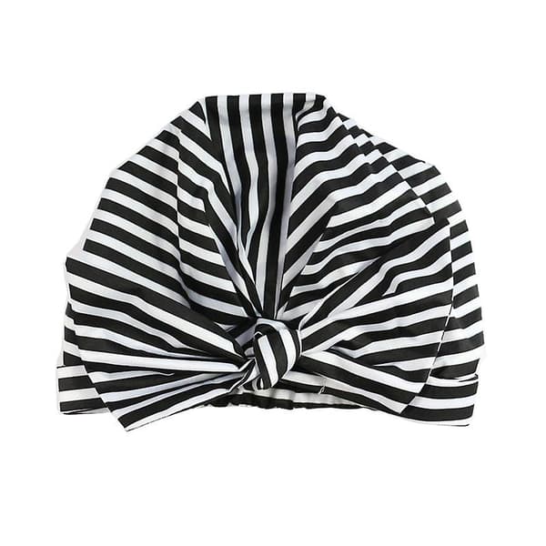 Luksuriøs dusjhette for kvinner - Vanntett, gjenbrukbar dusjhette for langt hår - Trendy dusjhette Stripe