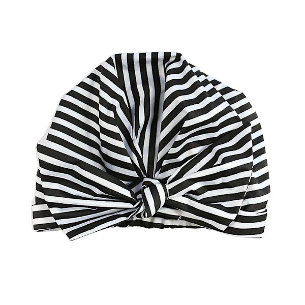 Lyxig duschmössa för kvinnor Vattentät återanvändbar duschmössa för långt hår Fashionabel duschmössa Stripe