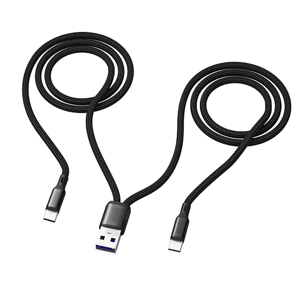 Dual USB C Multi Opladerkabel Dobbelt 1,2 m Langt Kabel Multi USB Kabel