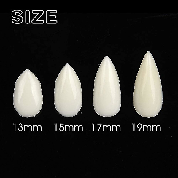 Vampyrtænder 2 par vampyrtænder til at fastgøre og modellere Natural Whi