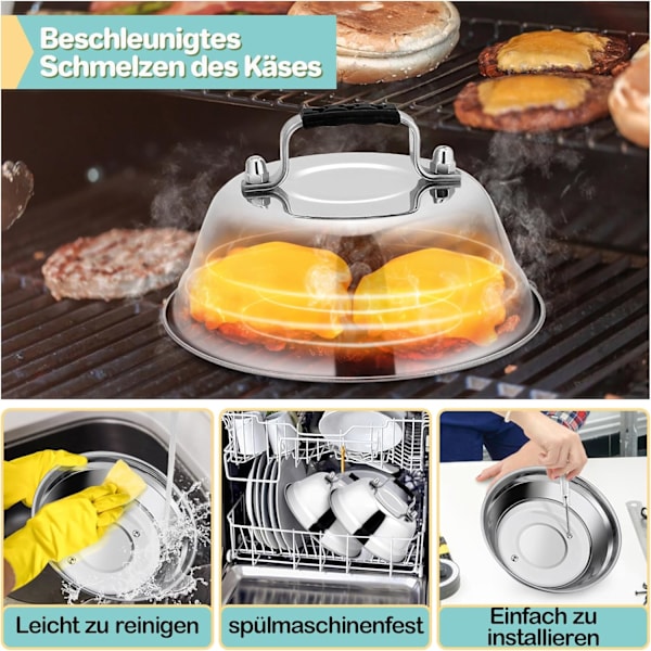 Burgerklokker i rustfritt stål - Sett med 2