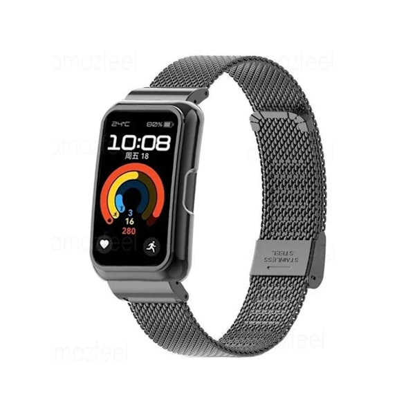 360-pack flexibelt armband i rostfritt stål för Huawei Strap 8 svart