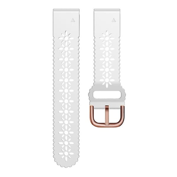 Til Garmin Fenix ​​7s / 6s / 5s Quick Release Lace Silikone Urbånd White
