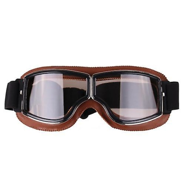 Harley motorcykelglasögon i retrostil, vindtäta terrängglasögon för utomhusbruk brown transparent