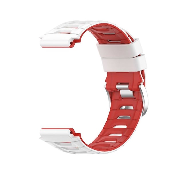 For Garmin Forerunner 920xt To-farget stålspenne klokkerem White-Red