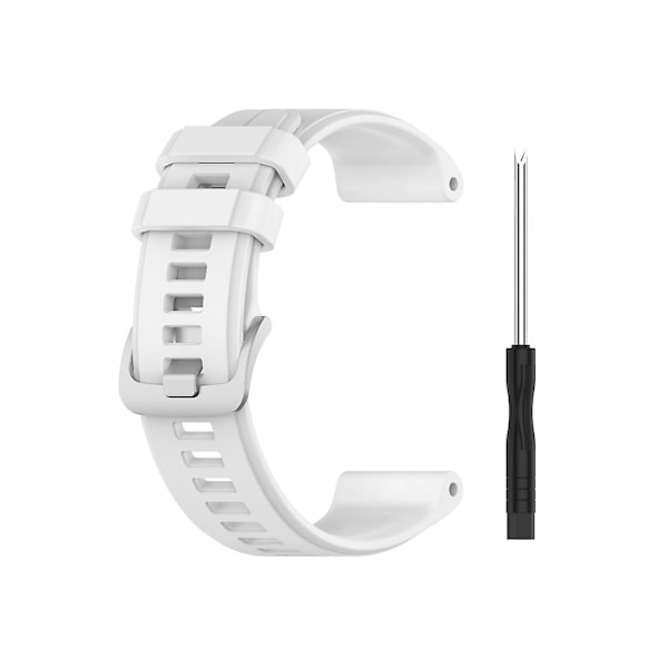 Rem for Garmin Approach S60 22 mm hvit ensfarget silikonklokke