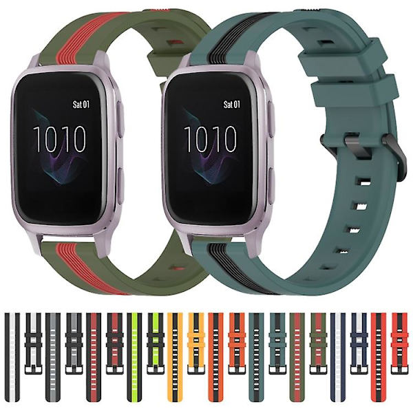 För Garmin Venu Sq 20 mm vertikalt tvåfärgs watch Black-Red