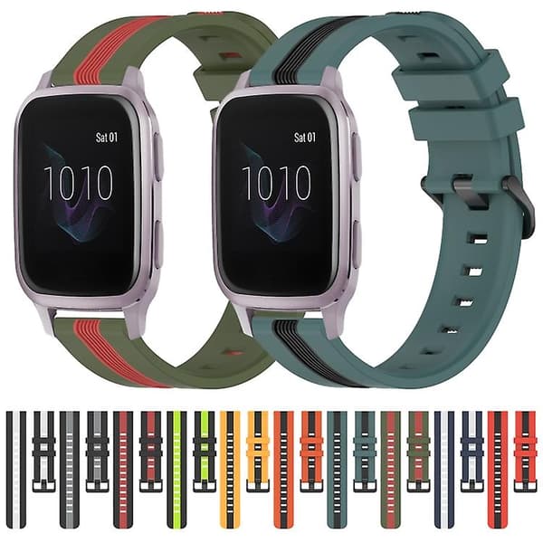 För Garmin Venu Sq 20 mm vertikalt tvåfärgs watch Orange-Black