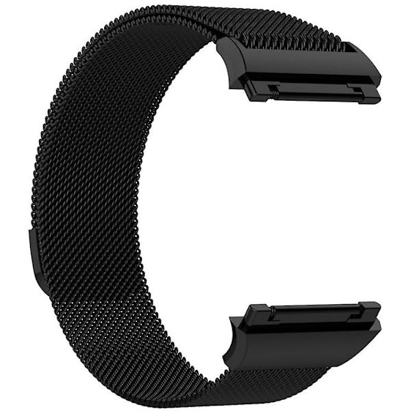 For Fitbit Ionic Milanese klokkebånd, stor størrelse: 24x2,2 cm Black