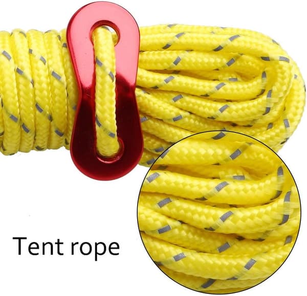Reflekterande tältlinor (6-pack) - 4 mm tältrep för camping