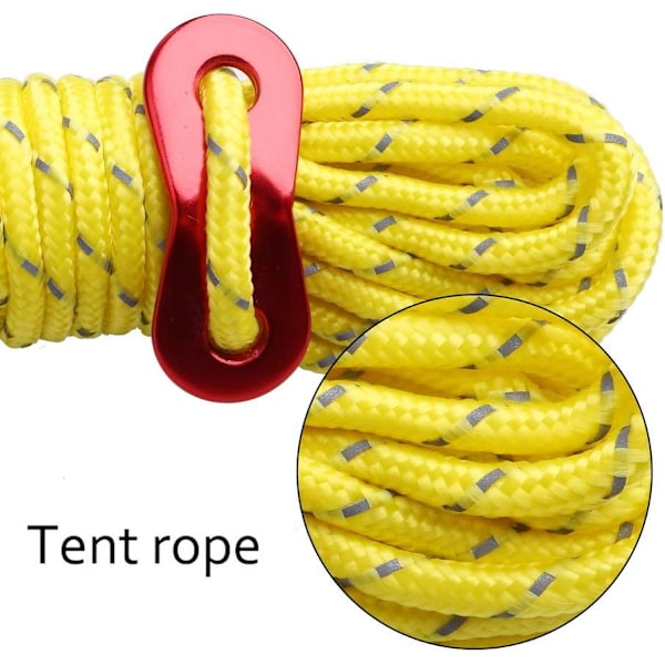 Reflekterende teltliner (6-pak) - 4 mm teltliner til camping